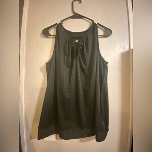 SHEIN Black Sleeveless Eyelet Keyhole Tank